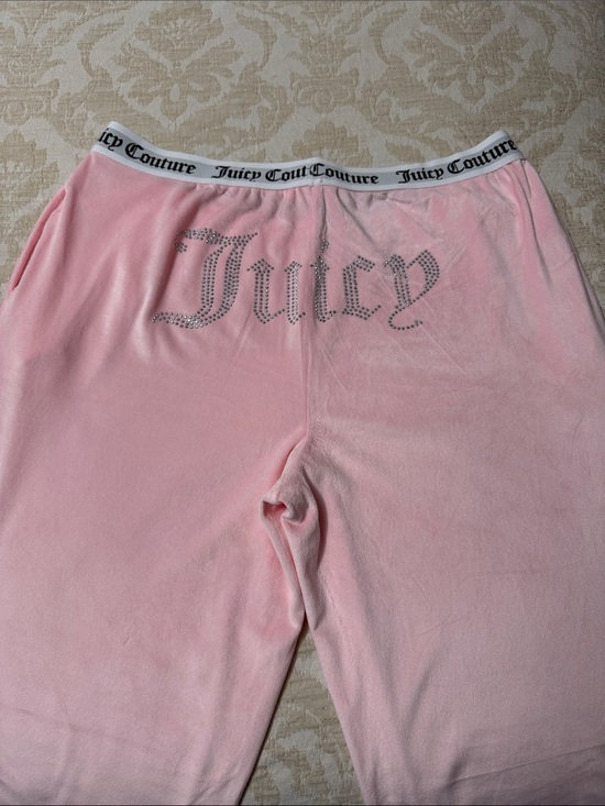 Juicy Couture Other - Juicy Couture Girls Pink Velour Pajama Bottoms with Rhinestone Logo